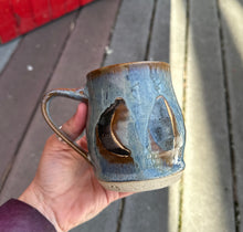 Load image into Gallery viewer, *SECONDS SALE ITEM* Moon Phase Mug in Shipwreck Blue- Drip on full moon.
