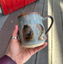 Load image into Gallery viewer, *SECONDS SALE ITEM* Moon Phase Mug in Shipwreck Blue- Drip on full moon.
