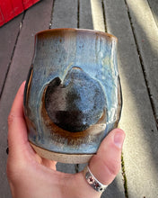 Load image into Gallery viewer, *SECONDS SALE ITEM* Moon Phase Mug in Shipwreck Blue- Drip on full moon.
