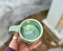 Load image into Gallery viewer, *SECONDS SALE ITEM* Moon and Moth Mug in Green
